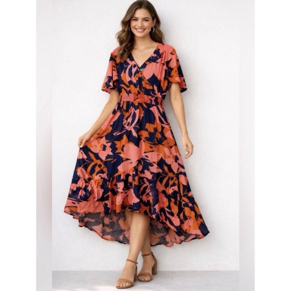 Anthropologie ABEL THE LABEL Clare Floral Midi Dress